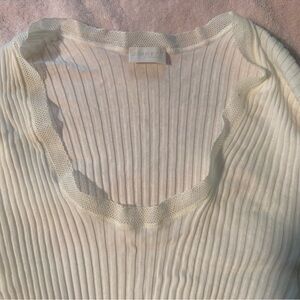 Zimmermann Ivory Ribbed Knit Top